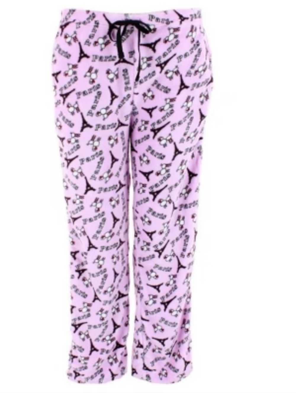 Pink Eiffel Print Women's Pajama Pants